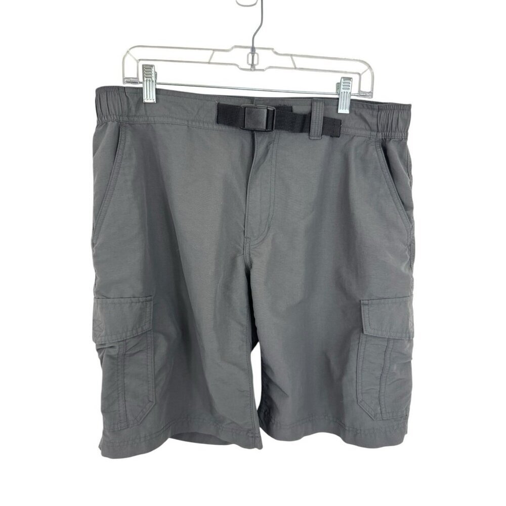Eddie Bauer Men's L Lightweight Nylon‎ Cargo Shorts Gray Inseam 10"